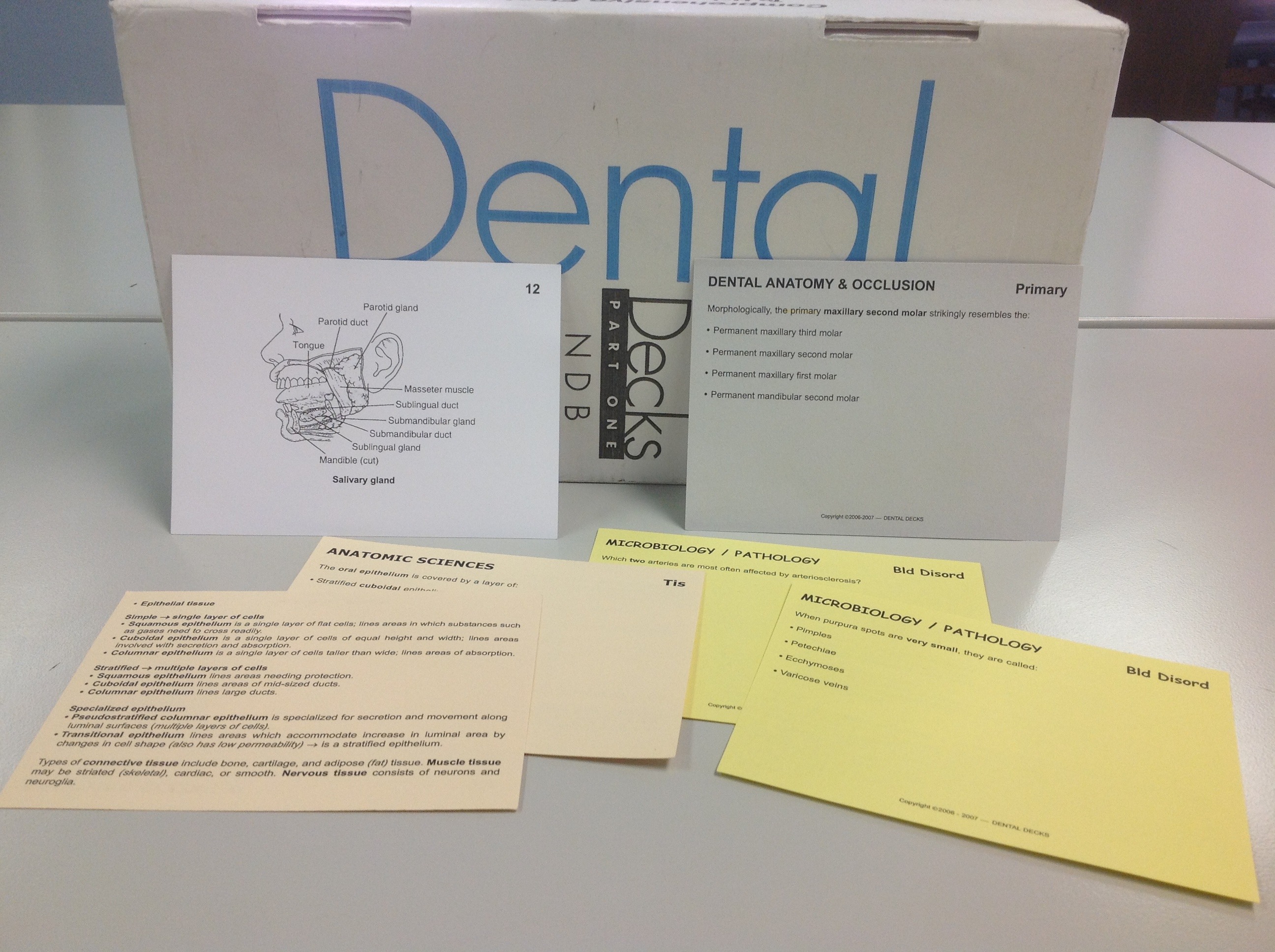 The Dental Deck is a flash card system for dental students.