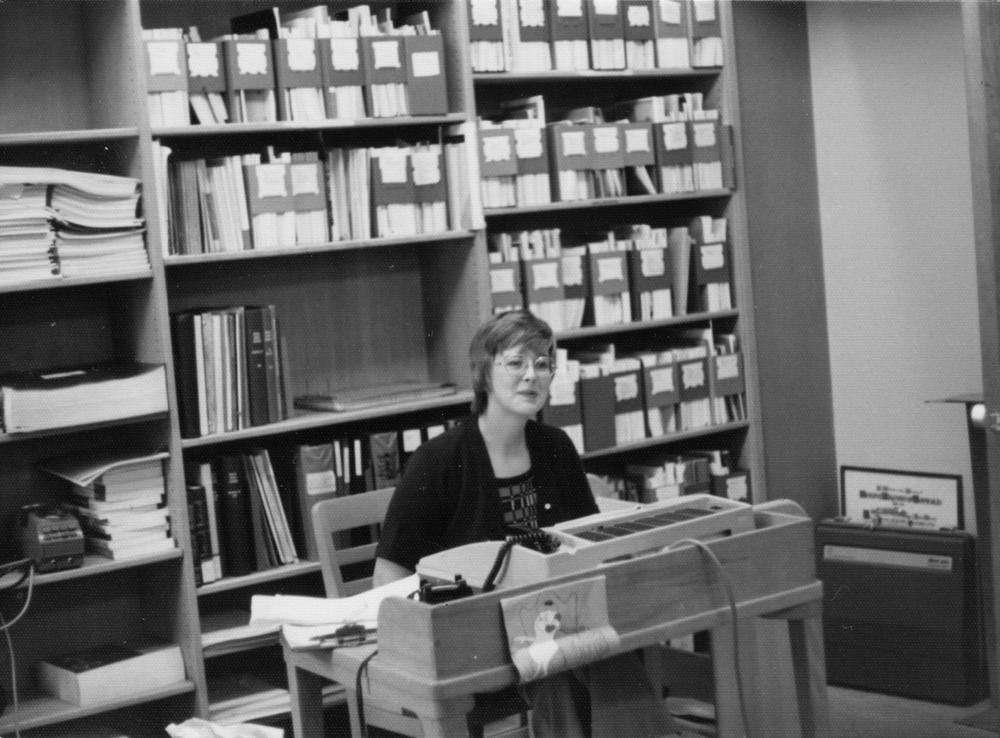 Librarian Elizabeth White in 1976.