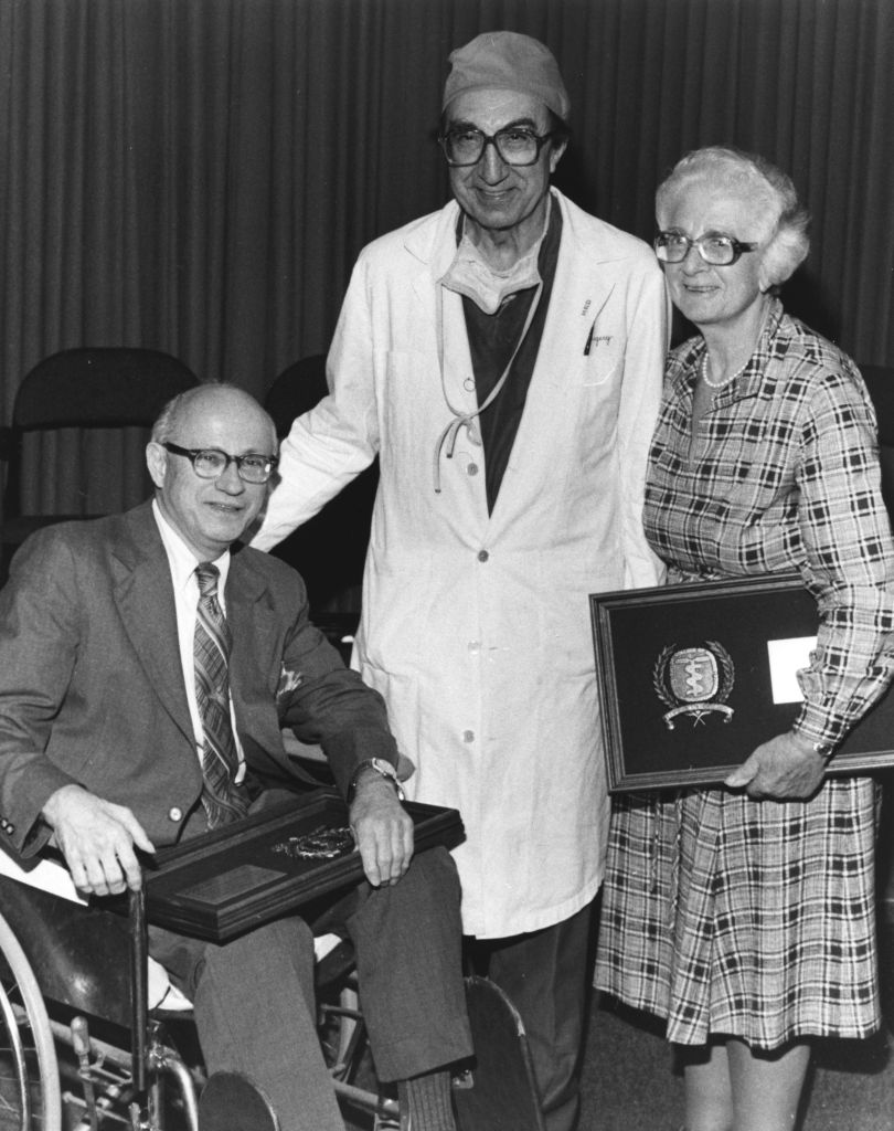 Drs. Robert P. Williams, Hilde Bruch and Michael E. DeBakey. [McGovern Historical Center, MS 007 Hilde Bruch, MD papers, MS007-P3402-001]
