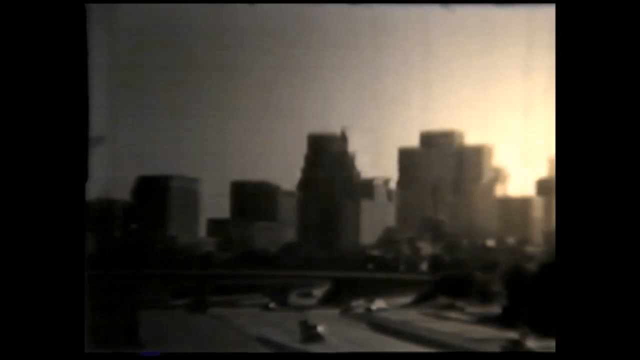Downtown Houston. [Screenshot from "Help Wanted" (1958), AVF.MS238.001, MS 238 Films on Mental Health provided by Bill Schnapp, McGovern Historical Center, Texas Medical Center Library]