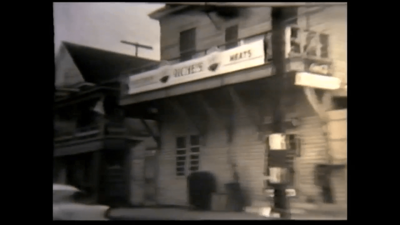 Neighborhood block in Houston. [Screenshot from "Help Wanted" (1958), AVF.MS238.001, MS 238 Films on Mental Health provided by Bill Schnapp, McGovern Historical Center, Texas Medical Center Library]