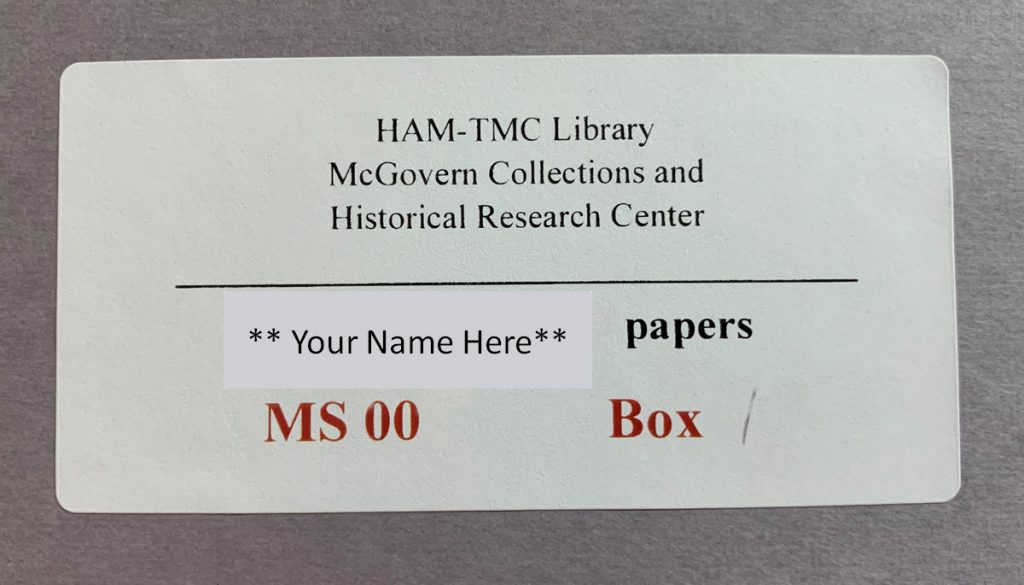 MHC Box Label Your Name Here