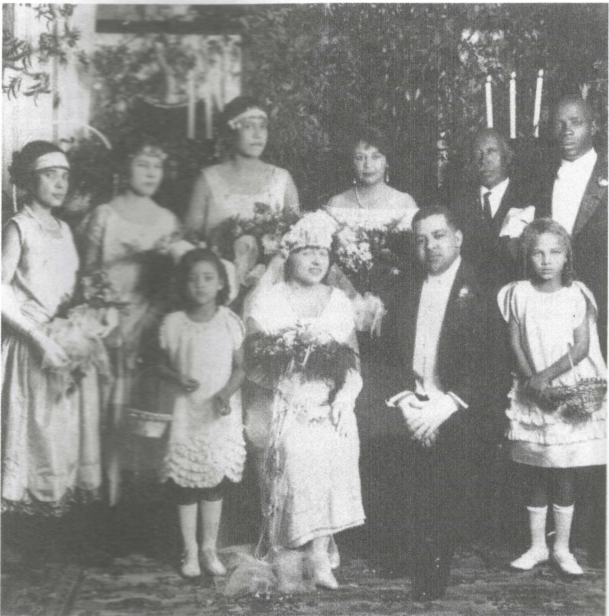 “The wedding of Dr. Carrie Jane Sutton and Dr. John Hunter Brooks at 430 N. Cherry in San Antonio was one of the highlights of the social season in 1924.” (Winegarten, p122)