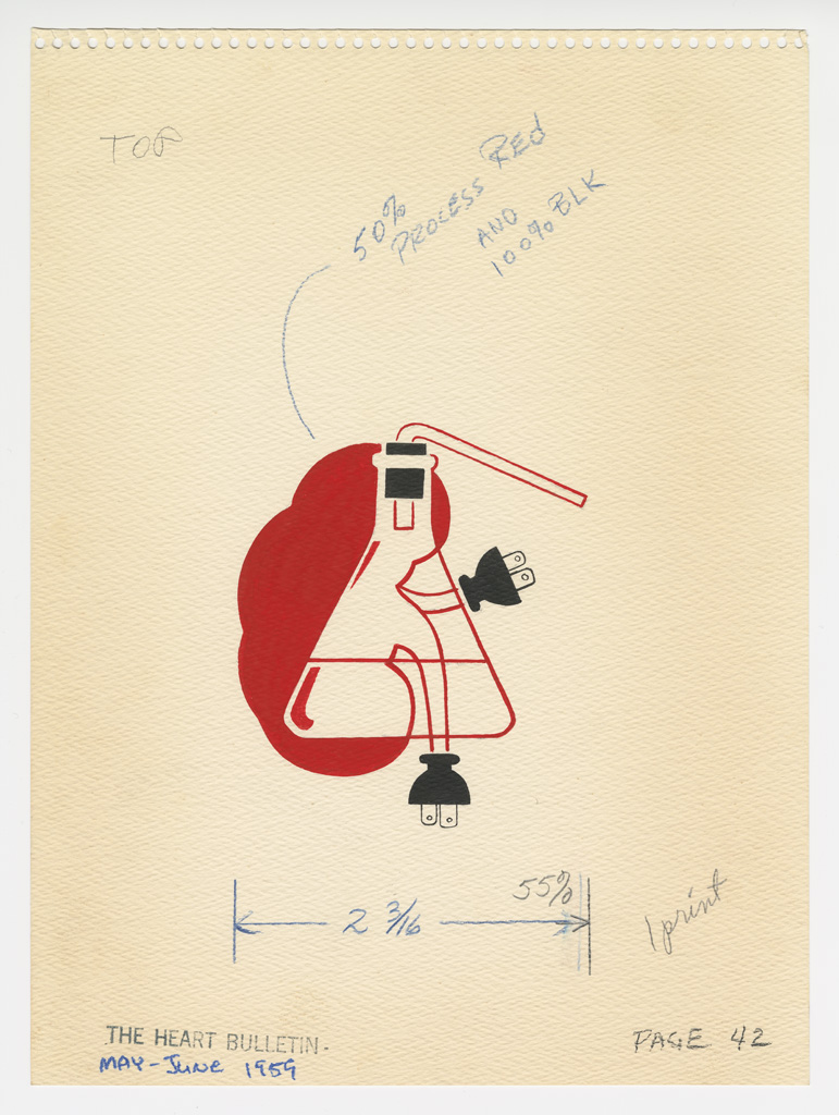 [Illustration, p. 42: “The Artificial Kidney” painting of a kidney with electric plugs attached, May/June, 1959, Box 11, Folder 45, IC 094 Medical Arts Publishing Foundation, McGovern Historical Center, Texas Medical Center Library]