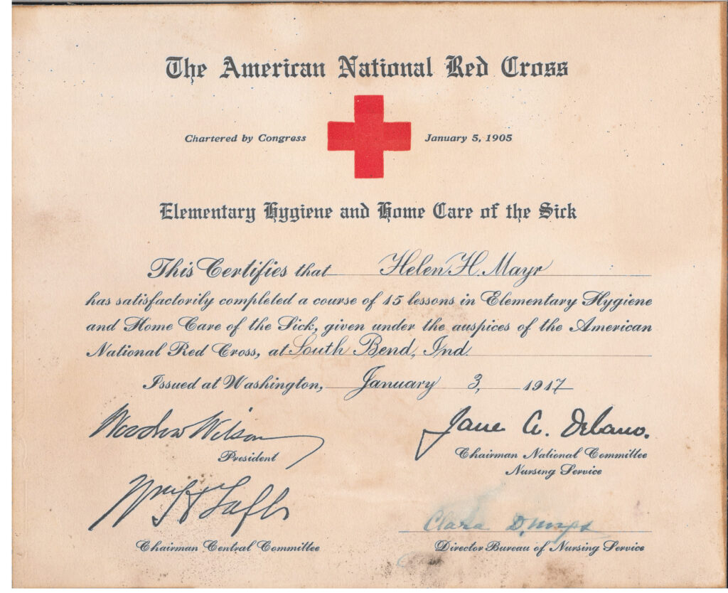 American National Red Cross – Elementary Hygiene and Home Care of the Sick – Helen H. Mayr – January 3, 1917 {Reference Files]