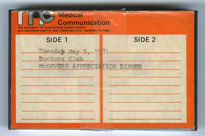 Voices in the Archives: Revisiting the Texas Medical Center’s Appreciation Dinner of 1981 Honoring Dr. John P. McGovern