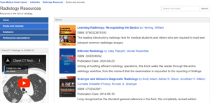 Radiology LibGuide books page