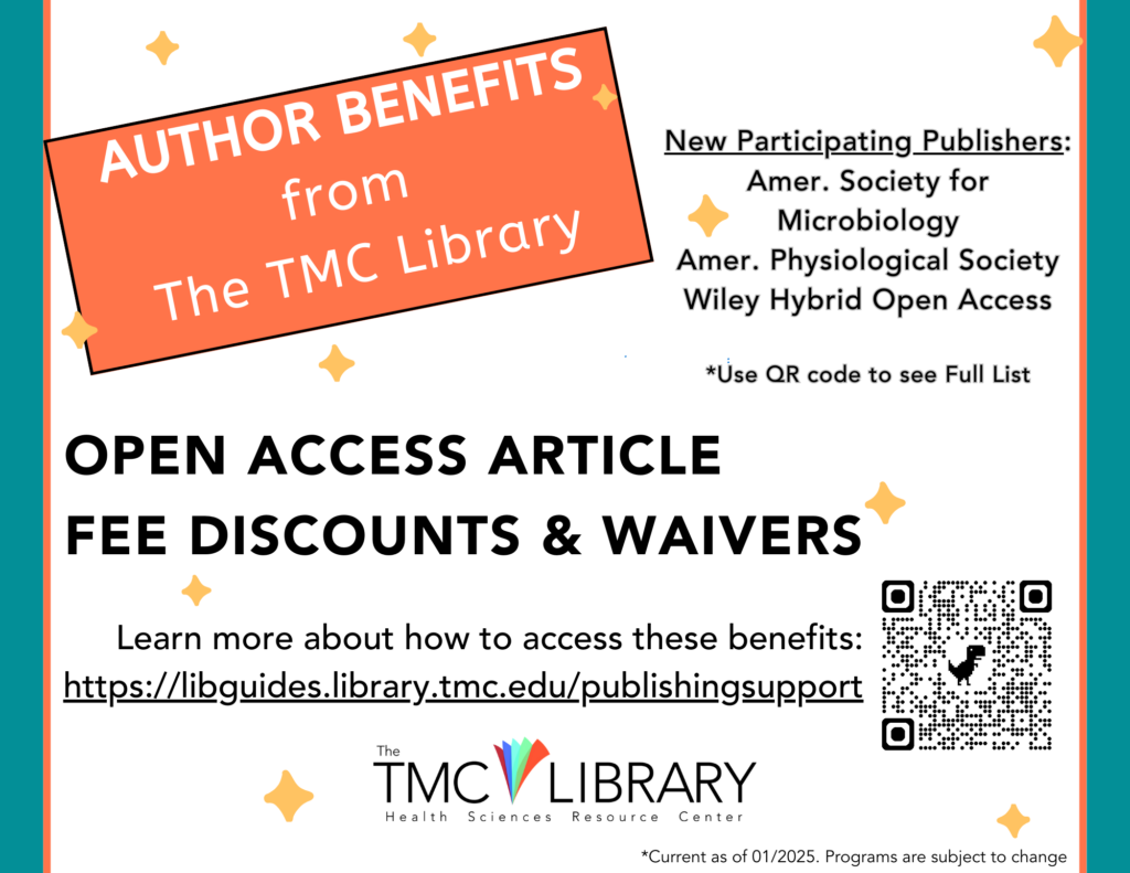 Author Benefits at TMC Library