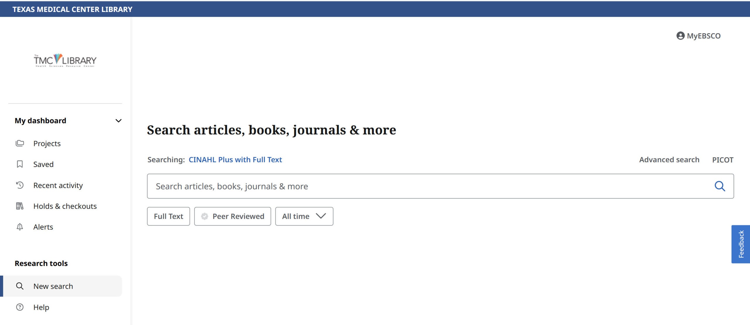 new CINAHL user interface